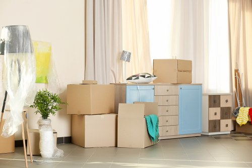 Moving van with reusable furniture and sorted recyclable materials in Elephant and Castle