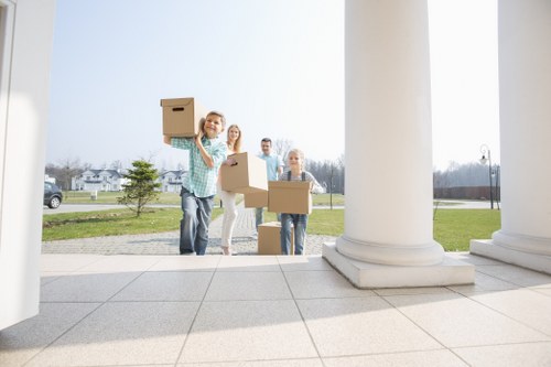 Careful loading of boxes and furniture for a flat move