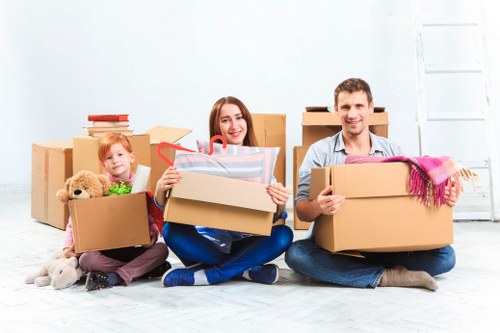 Residential moving truck arranged for apartment access in Elephant and Castle