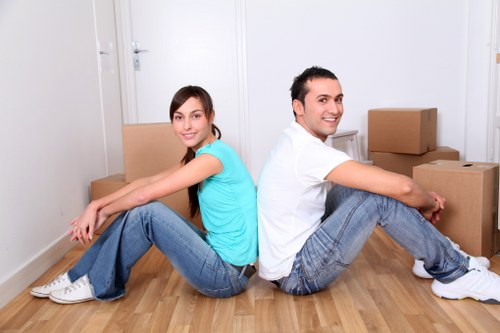 Removal van loading a student’s belongings in South London