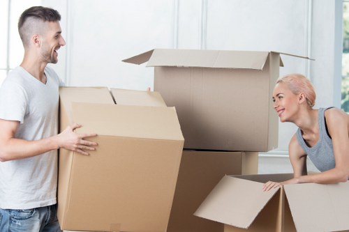Student move checklist and boxes ready for collection in Elephant and Castle